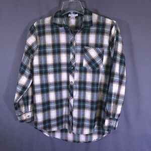 L.I.F.E Love Is For Eternity Plaid Button Down Shirt Size‎ S Granola Girl Rustic